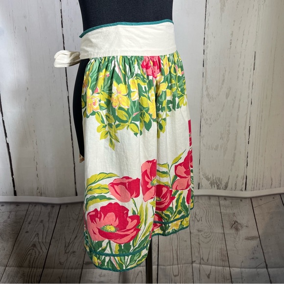 Vintage Floral Botanical Hostess Half Apron Kitchen Cooking Baking - Picture 3 of 13